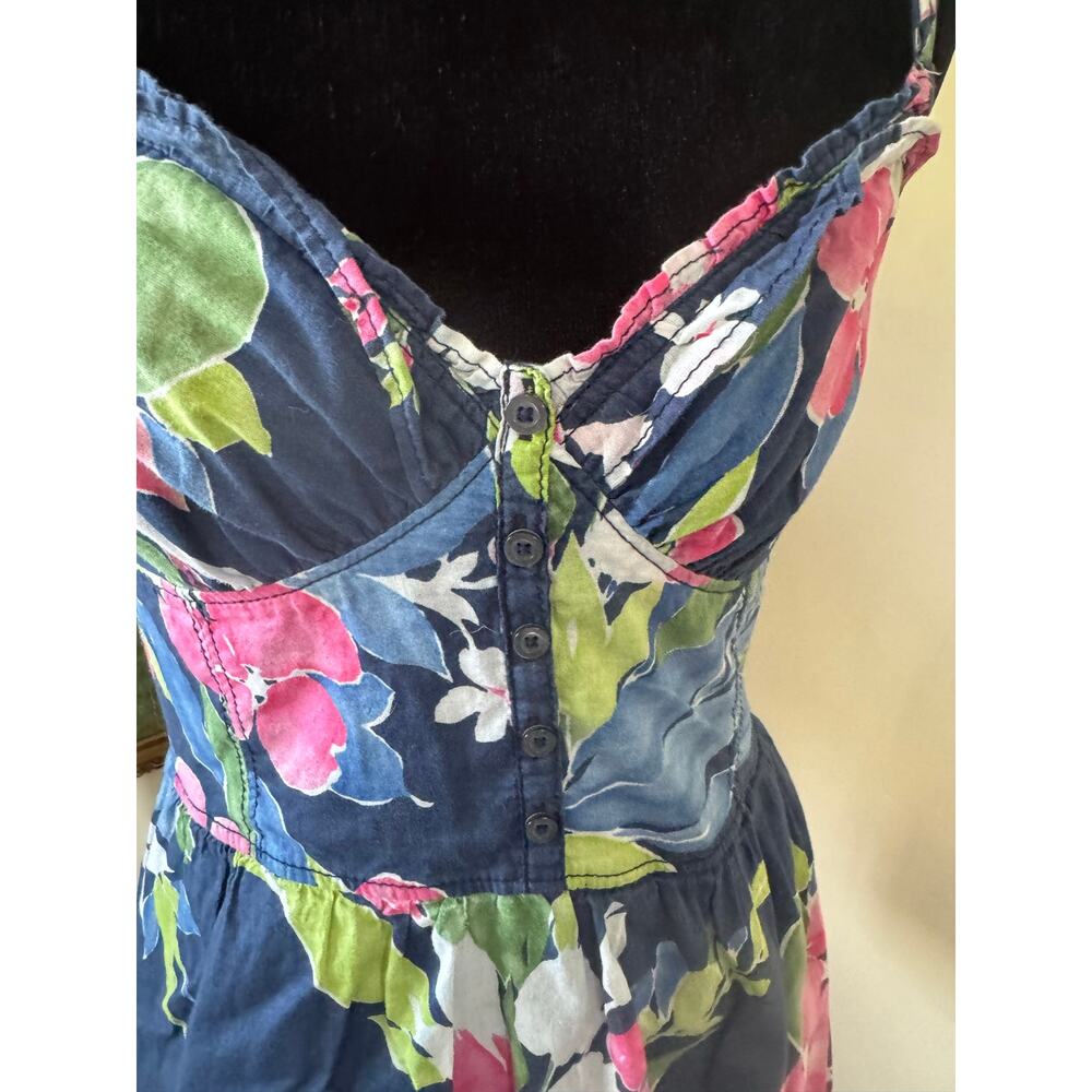 100% Cotton Hollister Floral Mini Dress S Smocked Y2K 2000s Sundress Cottagecore - Picture 11 of 11